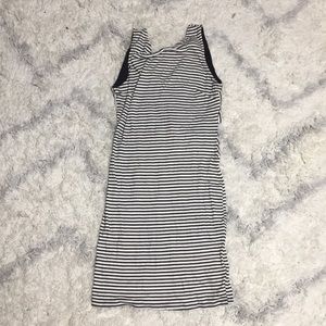 Black and white striped body con dress